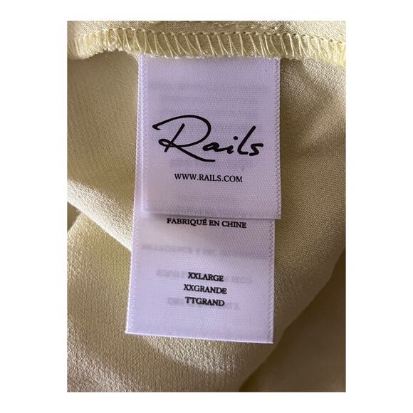 Rails Dress Cindi satin sleeveless v neck satin chartreuse size XXL - Picture 6 of 8